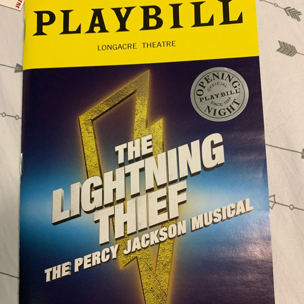 The Lightning Thief opening night playbill
